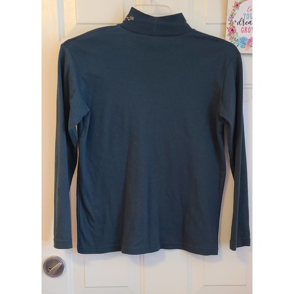 Vintage Disney unlimited mock neck LS Green Shirt Gold Mickey embroidered MICKEY - Picture 3 of 6